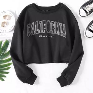 Plus Size Oversized Sweatshirt Polyester Crew Neck Lined Design