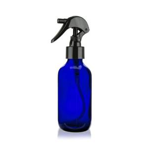 China 2 Oz Cobalt BLUE Boston Round Pump Bottles W/ Black Plastic Mini Trigger Spray on sale