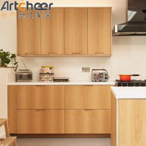 Modular Vietnam PET Surface Finish Customized Kitchen Cabinet MDF Material for
