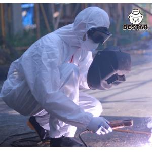 China CAT III Flame Retardant Type 5/6 White SMS Coverall for Oil Industry on sale