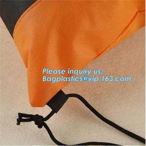 Custom made printed non woven fabric drawstring shoe dust carrier bag with logo