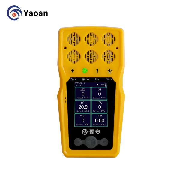 Quality Portable Type 6-In-1 Multi Gas Detector Alarm Handheld C2H4 CO2 Carbon Monoxide Gas Leak Detector wholesale