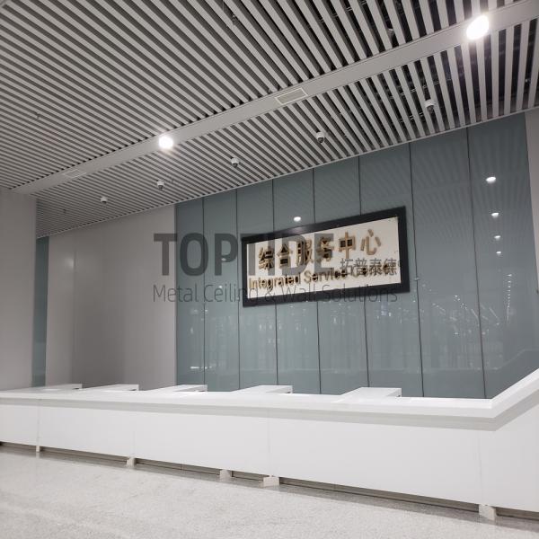 Parallel Linear Pattern Custom Aluminum Suspended Metal Extrusion Box Drop Down Ceiling Tiles
