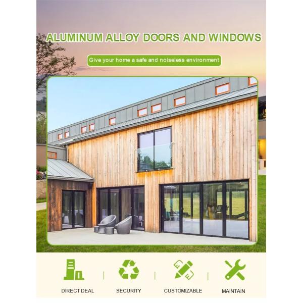 Thermal Break Double Glazed Aluminum Sliding Window Door Tempered Low E