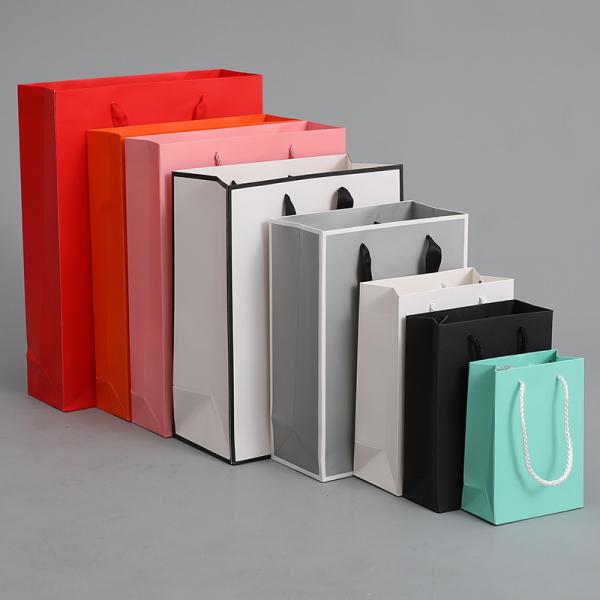 Customized Logo Eco-friendly Card Paper Carrier Bag with CMYK 4 Color Offset Printing
