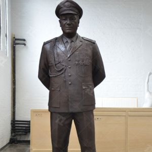 Bronze Sculpture Lifesize Army General with Patinated