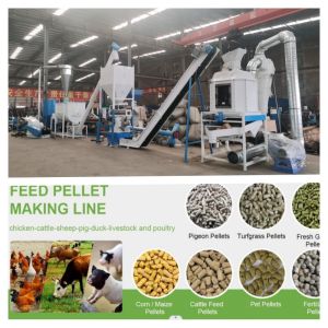 Fully automatic 1-12mm 2 tons Feed Pellet Production Line with CE certificate