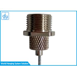 China Aircraft Cable Hanging Systems Cross Knurled Cable Wire Gripper With Male Thread on sale