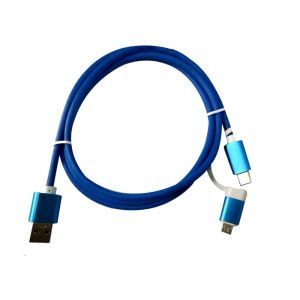 Cheap OEM Micro Type C Data Cable Blue Color Electroplating Copper Endurable for sale