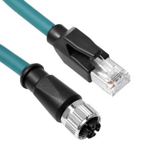 Alvin's Cables M12 X-Code 8 Pin Female to RJ45 Ethernet Cable Cat6a High-Flex Shielded for Cognex Keyence Basler Industrial Automation Fieldbus Module 9.84ft/3m,Green