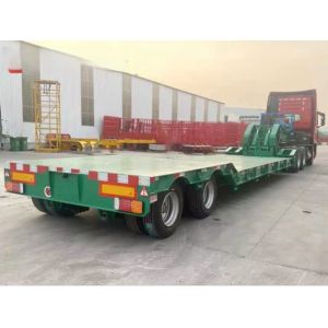80 Ton 3 Axle Low Bed Trailer Detachable Gooseneck Lowboy Trailer For Sale In