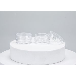 Clear Round Cosmetic Cream Jars With Lid 10g 15g PS Material