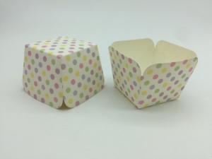Cheap Colorful Dot Square Cupcake Liners Different Patterns Souffle Food Packaging Cups for sale