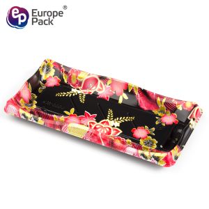 High quality rectangle plastic disposable fondue sushi tray with lid