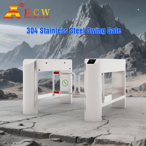 HCW Low Noise Stainless Steel Turnstiles Swing Gate IP68 With Shock Absorber