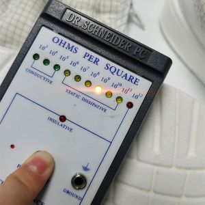 White Antistatic PU Gird ESD Fabric Short Boots For Cleanroom