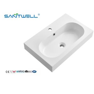 SW6051-590 Wholesale China OEM Acceptable Stone Resin Basins Inside Round Shape Semi-Counter Sinks