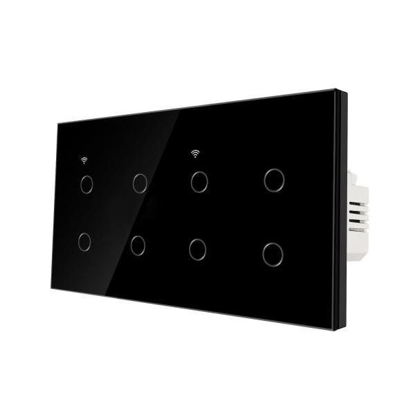 China 157 Type 8gng White Black Smart Light Switch Glassy Remote Control Wifi Switch For Home Support Google Assistant Voice on sale China 157 Type 8gng White Black Smart Light Switch Glassy Remote Control Wifi Switch For Home Support Google Assistant Voice on sale
