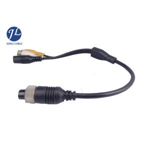PVC 12-24V 4 Pin To RCA Video Power Cable For Car Surveillance Camera System