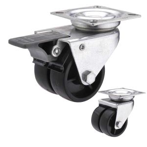 China Nylon Pedal 2 Inch Swivel Caster Wheels , 154lbs Capacity Dual Wheel Stem Casters on sale