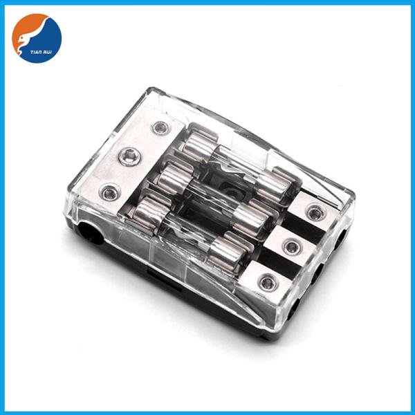 3 Ways Positions Tube Car Audio Accessories Distribution Block Auto 10x38mm AGU Glass Fuse Holder