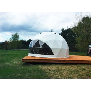China Resort Glamping Dome Tent Eco Friendly Custom Size House Camp White Transparent Cover on sale