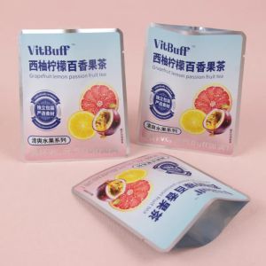 Custom Small Heat Sealable Three Side Seal Fruit Matte Sachet Empty Tea Sachet