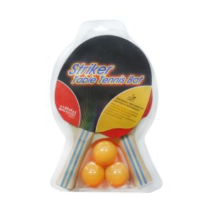 Cheap Standard Table Tennis Set Reversed Rubber With Color Line Handle PVC Polybag for sale