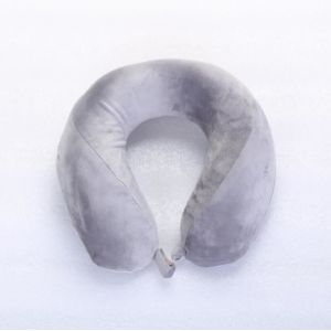 Grey Color Car Additional Accessories U Shape Memory Foam Travel Pillow