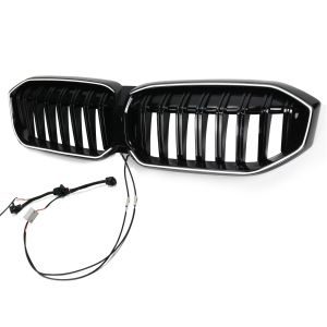 Gloss Black Car Styling Racing Grills Middle Grille With Light For BMW 3 Series
