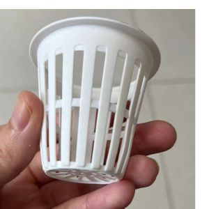 Clear 2 Inch Hydroponic System Plastic Mesh Basket Nursery Net Pot For NFT Plant