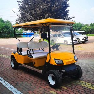 Yellow 4x4 Cambridge Interstate Golf Carts Trolley High Speed Community Vehicles