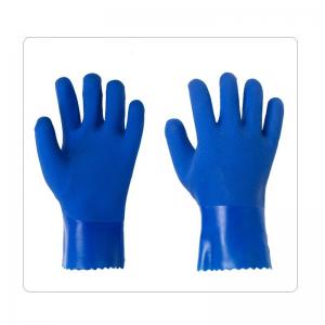 China Blue Men Heavy Duty Chemical Resistant Gauntlet Gloves on sale