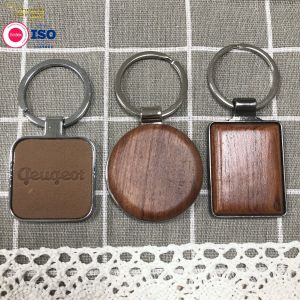 Blank Wooden Key Chain Round Rectangular Sublimation Engraved Logo