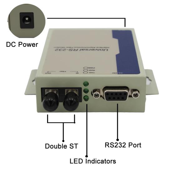 EIARS-232 Standard Rs232 To Fiber Optic Media Converter SM Duplex 20km