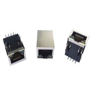 China PCB Jack 1- port RJ45 Connector with LED 8 pin Shielded and Through Hole Plug on sale China PCB Jack 1- port RJ45 Connector with LED 8 pin Shielded and Through Hole Plug on sale