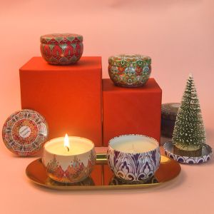 60mm Vegan Soy Candles , Handmade Long Lasting Smelling Candles Persimmon