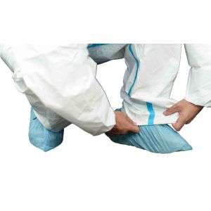 Type 4/5/6 Splash Prevention MP Disposable Coverall With 2-Pieces Hood And Blue