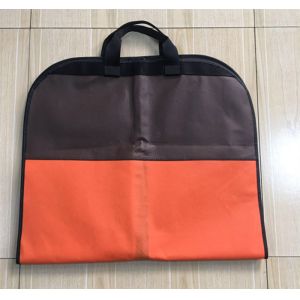 Handle Suit Garment Bag Travel Colored Non Woven Printed With Clips 115*60 cm