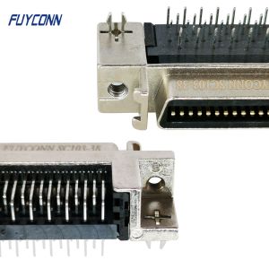 SCSI 26Pin Connector Female Right Angle PCB Type With Board Lock Zinc Shell