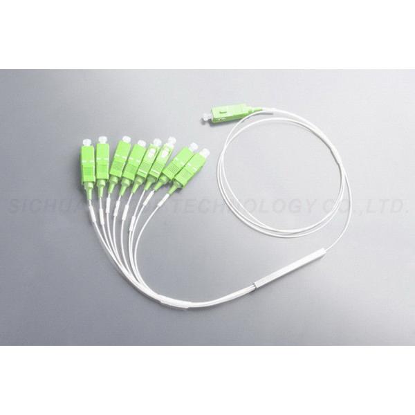 Quality 1x8 PLC Splitter FTTH Micro Steel Tube Type Splitter SC / APC Lower Insertion Loss wholesale