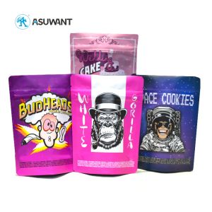 OEM Compostable Mylar Stand Up Pouches Stand Up Herb Packaging Bags With Zipper