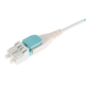 Uniboot LC LC Fiber Optical Patch Cord Flat Clip Duplex OM3 PVC/OFNR 2.0mm BIF
