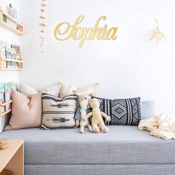 Custom Wood Name Sign Custom Laser Cut Vintage Wood Carving Letter Table Signs Yellow Antique Customized Poster