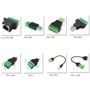 RJ45 Female Jack 8P8C to 8 Pin Screw Terminal Block Adapter for CCTV Vedio