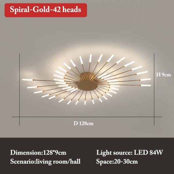 Nordic fireworks ceiling lamp bedroom living room LED black ceiling lights