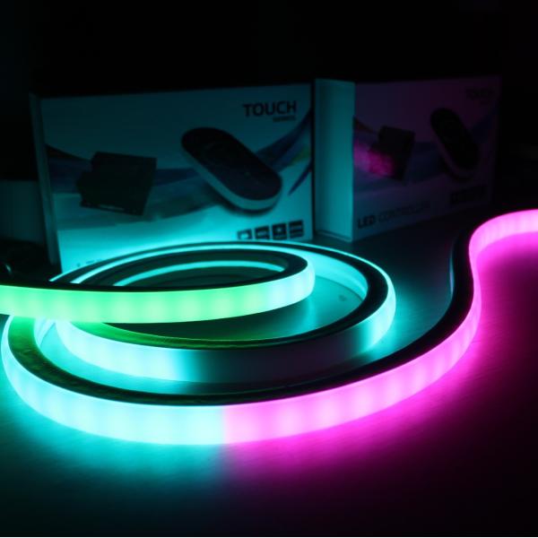 Quality dmx SPI digital RGB WS2811 led neon 12v addressable top-view square neon strips wholesale