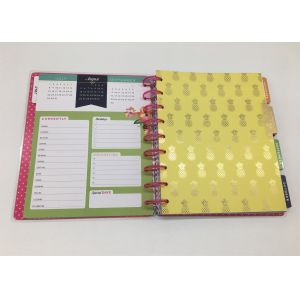 Custom Pink Spiral Daily Planner Notepad / Colorful Printing Agenda Notepad