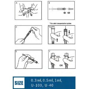 Disposable Insulin Syringe Safety Syringe With Retractable Needle U-40 U-100 0
