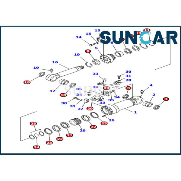 Quality 707-99-44270 Blade Cylinder Seal Kit PC128UU PC138US Komatsu Cylinder Inner Oil Seal Service Kit wholesale